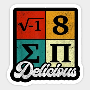 Vintage I Ate Some Pi, and it was delicious | Funny Delicious Math Teacher Humor Pun Sticker